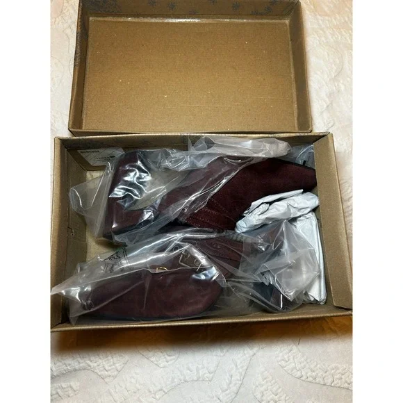 Free People Date Night Heeled Mules In‎ Port Wine Suede Size 6.5